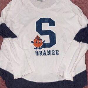 White and Blue Syracuse Orange Long Sleeve Shirt